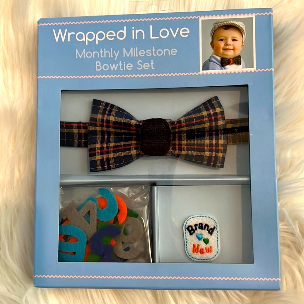 NEW Sealed Monthly Milestone Bowtie Set Boys Milestone Photo Set by CR Gibson